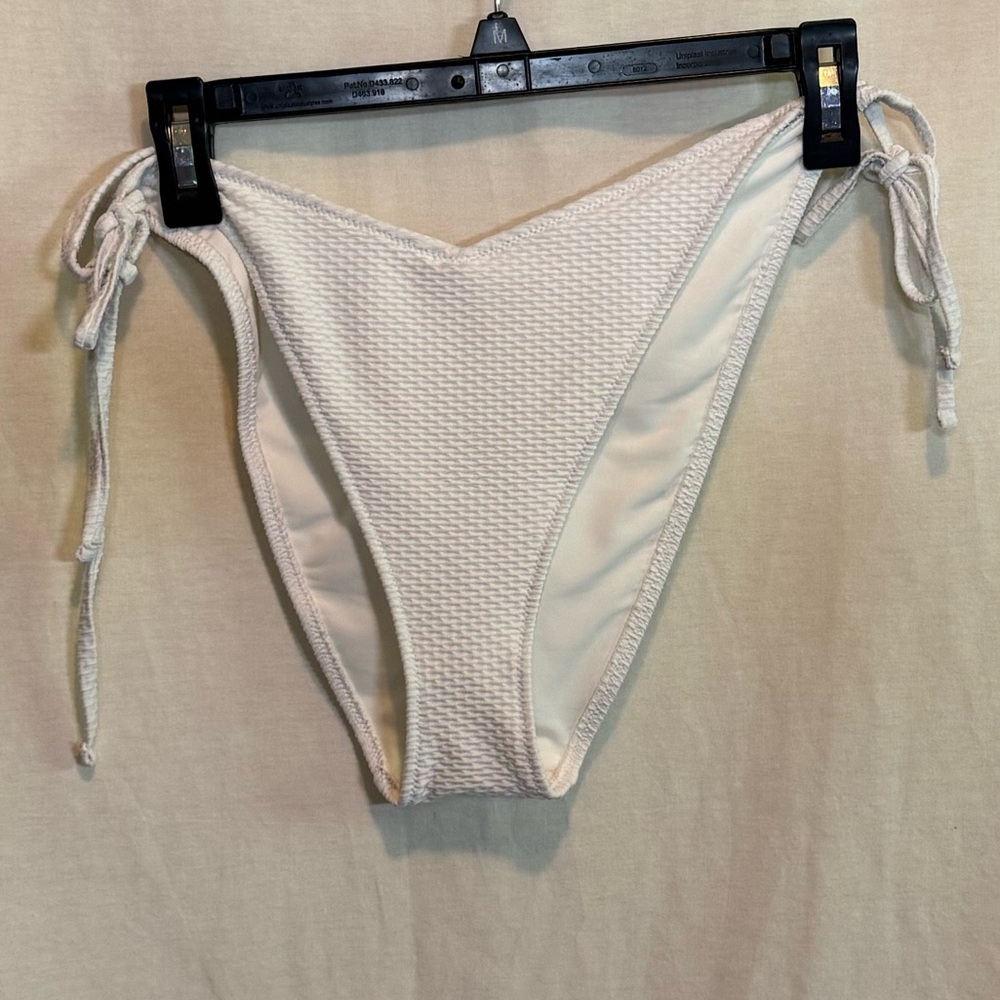 AA-317 Aerie NWT Cheekiest Side Tie White Summer Swim Bikini Bottoms Size XL